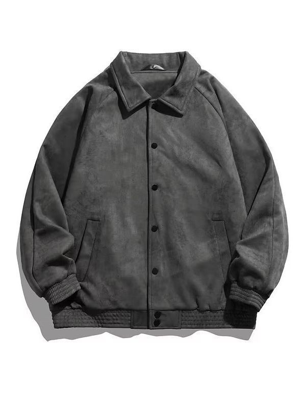 Mens Loose-Fit Embroidered Jacket Coat